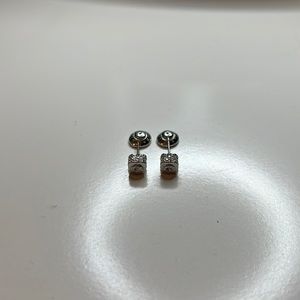 Henri Bendel silver jeweled earrings studs